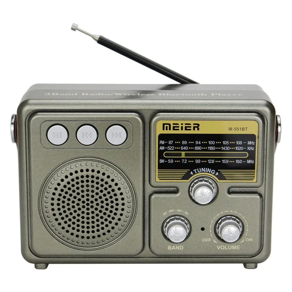 2022 Retro Wireless Bt Radio Handhold Ham Radio Rechargeable Fm Radio M-551bt