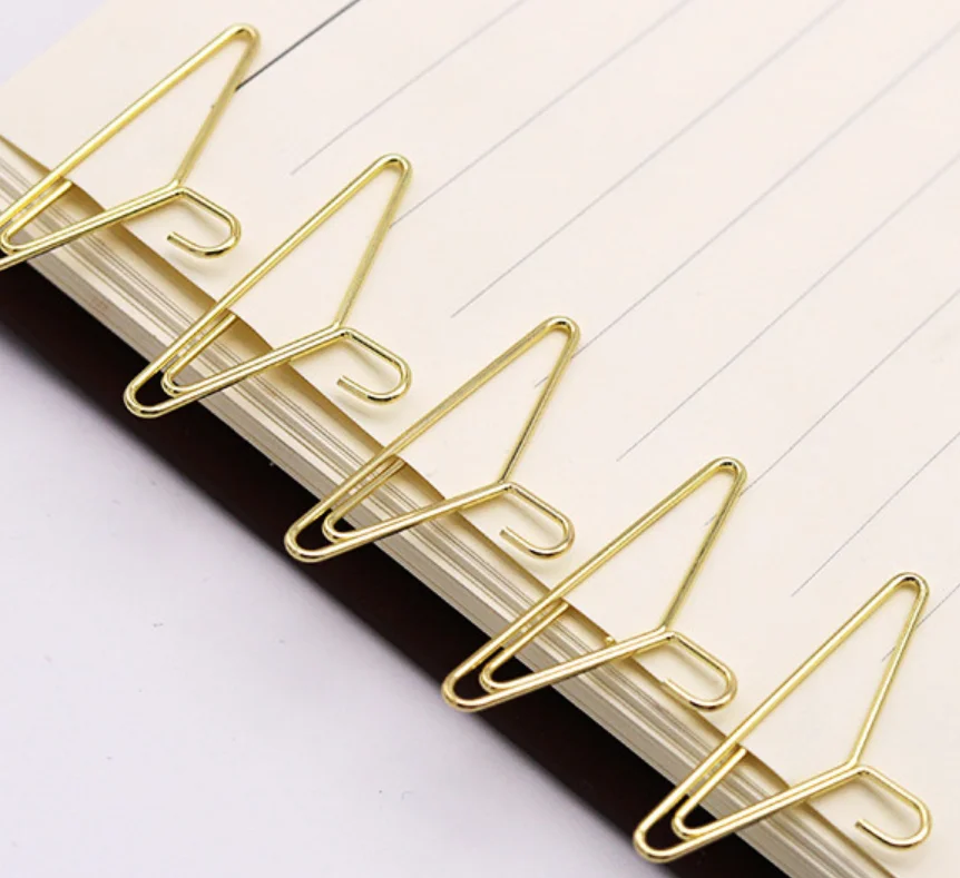 50 Piece Hanger Shape Paper Clips,Bookmark Clips for for Fun Office Supplies School Gifts Wedding Decoration