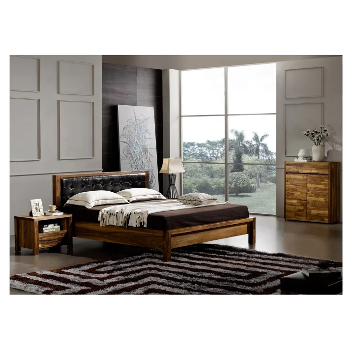 New Product King Size Bed Luxury Furniture RPAA001 Modern Bed Frame Wood Beds
