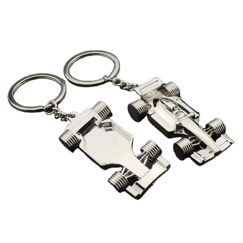 New Fashion Custom Wholesale Stainless Steel Metallic 3D Formula 1 F1 Race Car Keychain