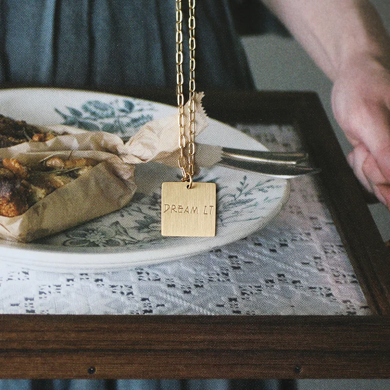 Wholesale Waterproof 18K Gold Plated Custom Name Engravable Stainless Steel Pendant Necklaces For Women Fashion Jewelry