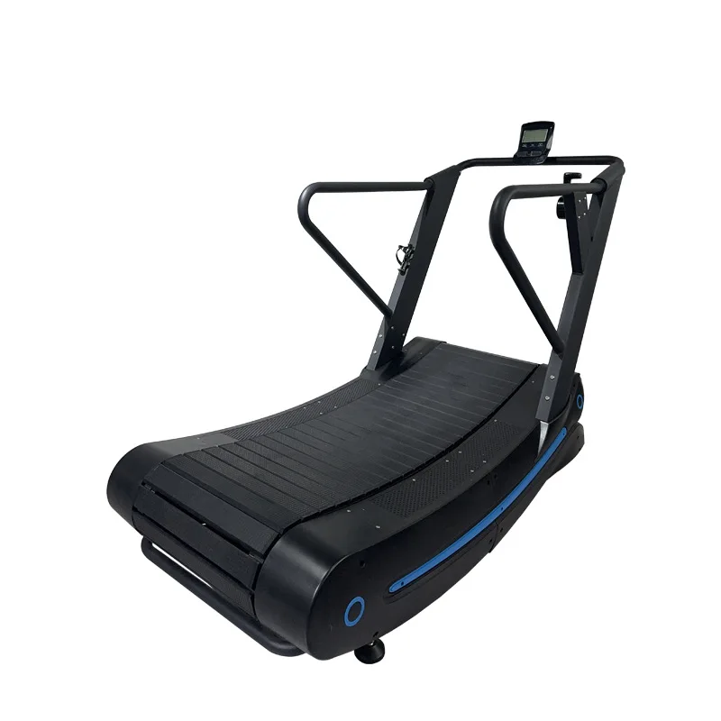 Home Gym Commercial Non-Powered Treadmill Strength Training 150kg Max User Weight Wireless Heart Rate Test LED Screen Wood
