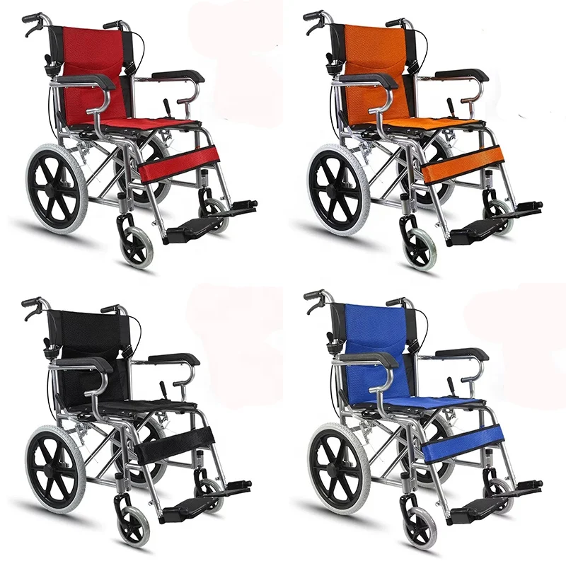 High quality  Lightweight manual wheelchair portable folding hand push adult disabled elderly home user outside wheelchair