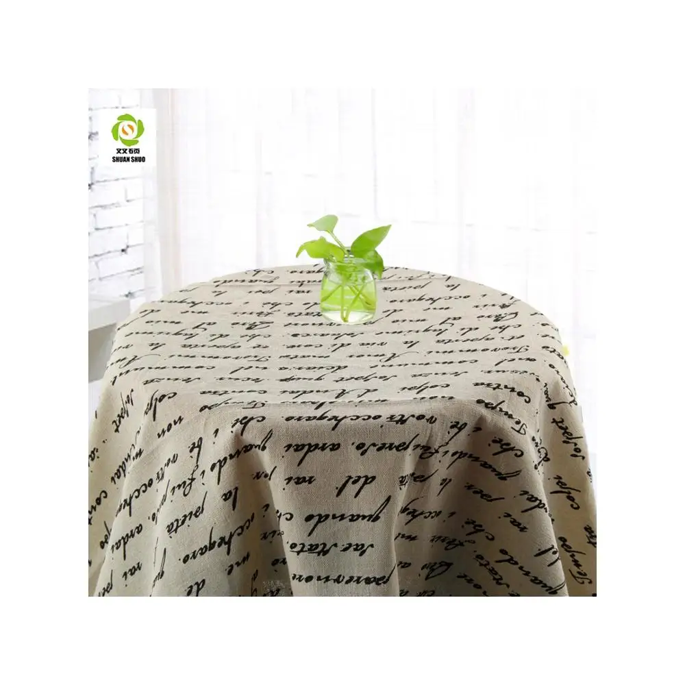 French Newspaper Design Cotton Line Fabric Tablecloths Curtain DIY Sewing For Home Decoration Handicraft
