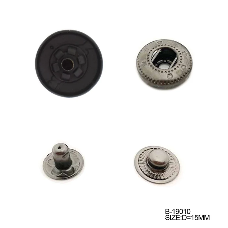 High quality black custom denim metal jeans shank button for garment