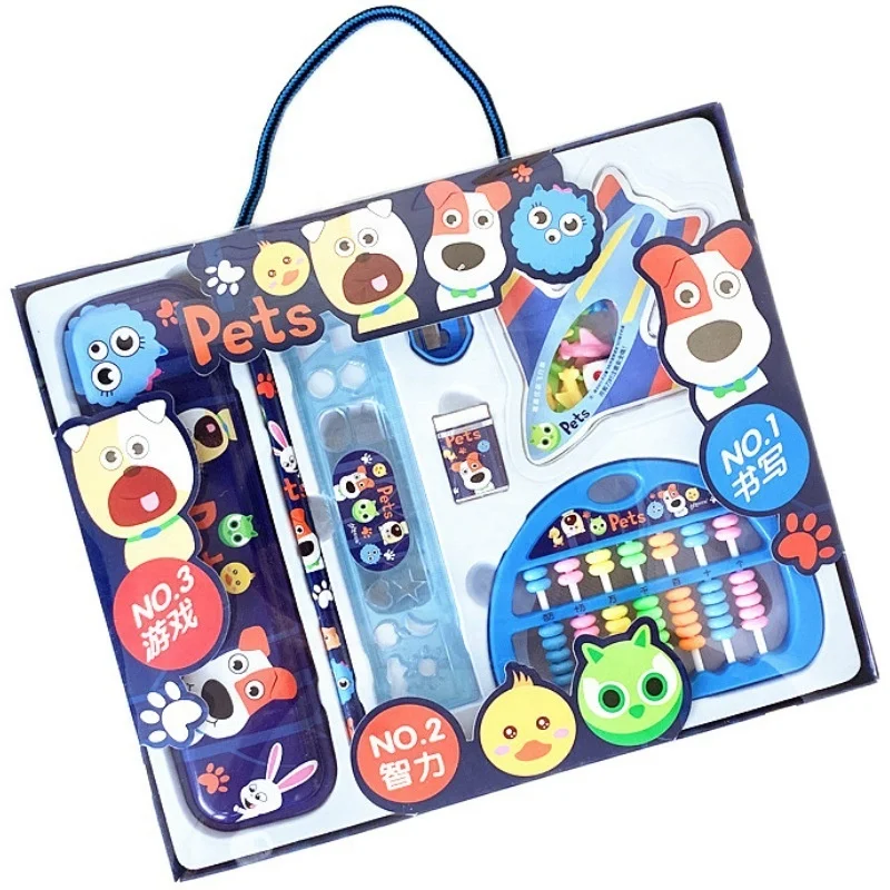 Hot Sale Popular Stationery For School Students Gift Sets Luxury Paper Box Cartoon Good Quality Stationery Sets