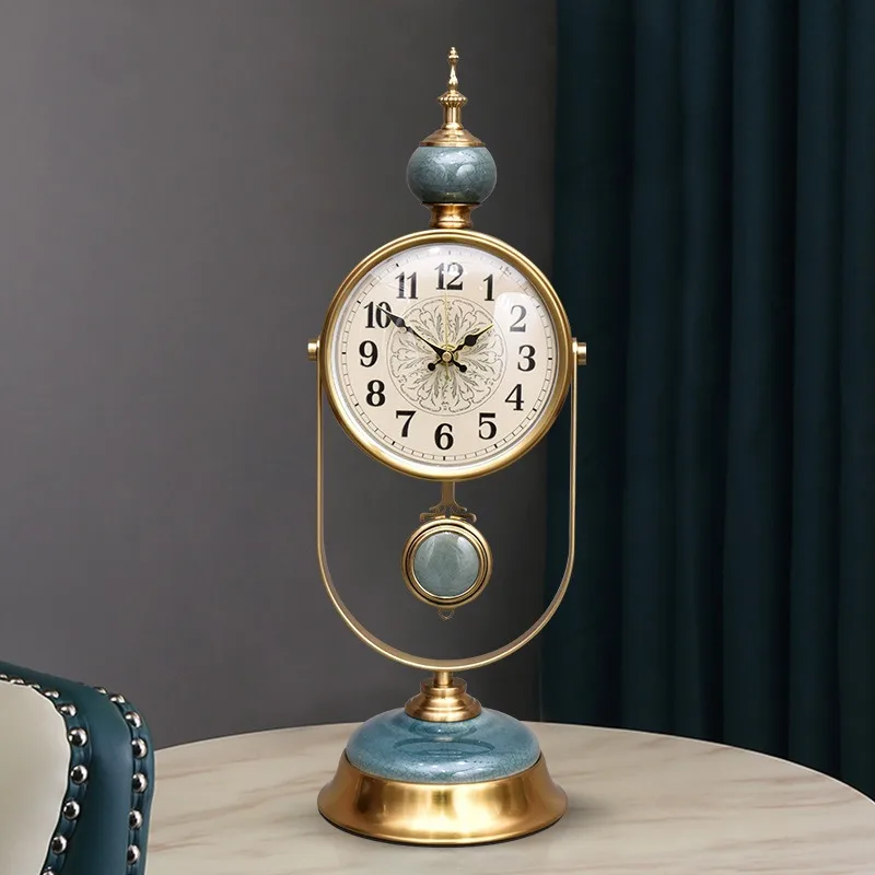 ceramic living room silent table clock retro standing clock home antique ornament clock