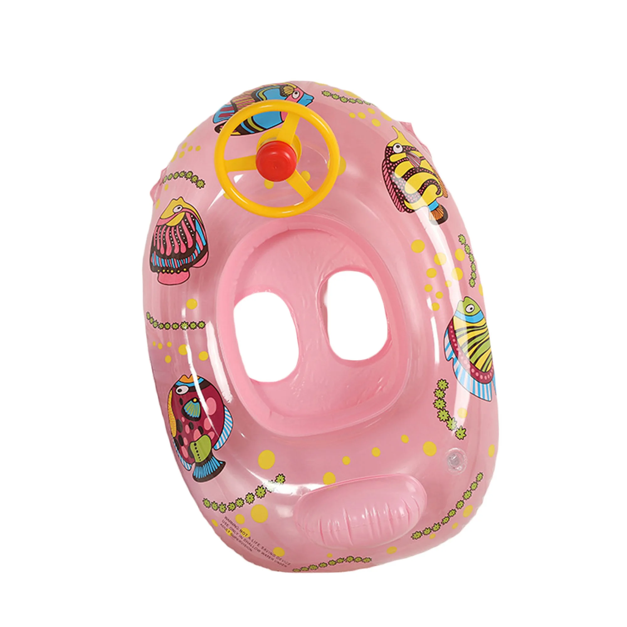 Wheel Baby Custom swimming ring cartoon cute inflatable swimming car boat with horn steering