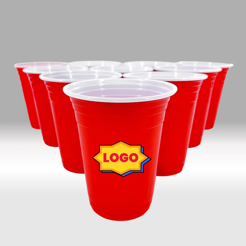 Double Color Espresso Cups Drinking Beer Party Beerpong Game Shot Tumbler Plastic Custom LOGO Disposable Cup