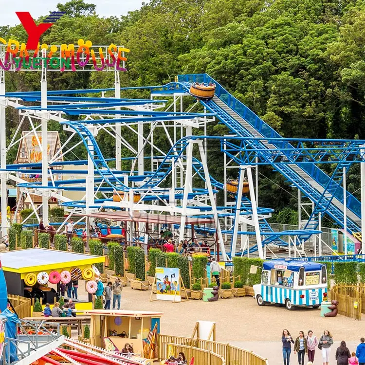 Theme Park Fun Fair Amusement Track Train Car Outdoor Playground Small Rollercoaster Crazy Mouse Roller Coaster Ride For Sale