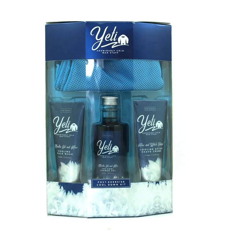 
Cooling Face Wash Shower Gel After Shave Cream And Towel Post  Exercise Cool Down Kit For Men  (1600169447270)
