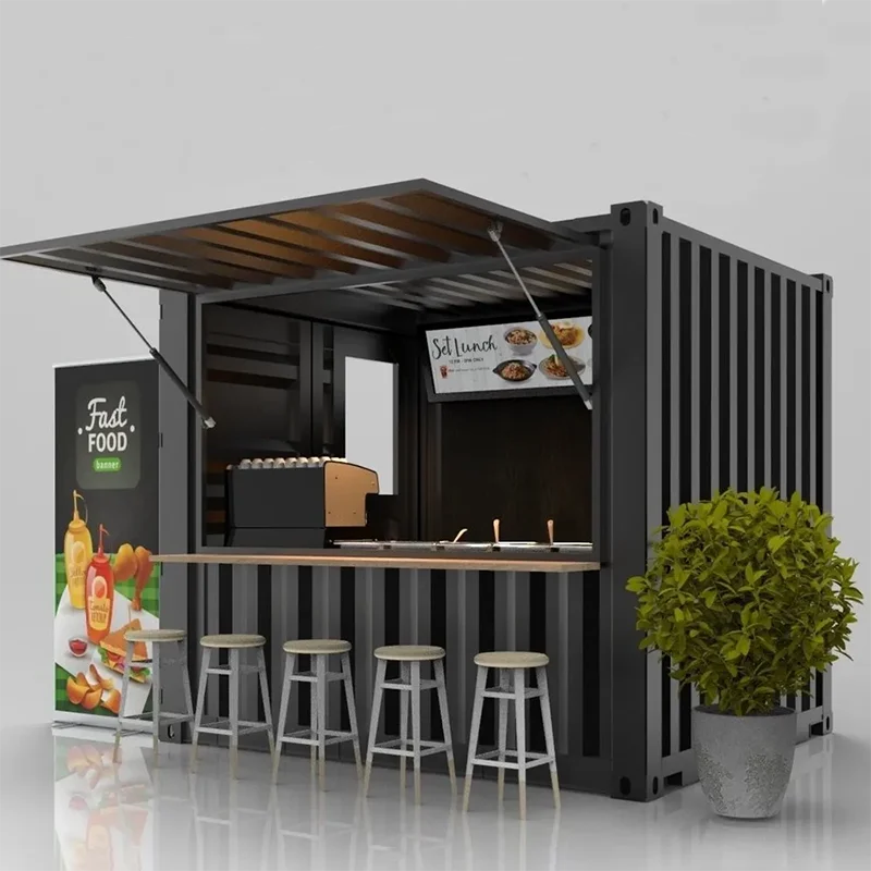 Роскошная доставка 20ft 40ft контейнер для ресторана бар с кухней кафе контейнер Кофейня для продажи