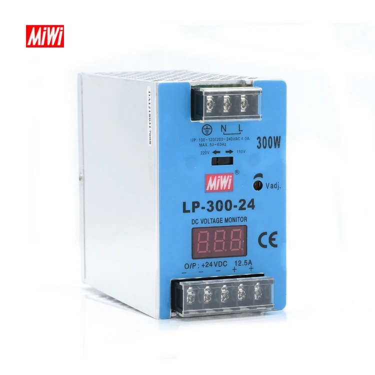 Импульсный источник питания MiWi LP-300-24 Din rail 24vdc 300w smps