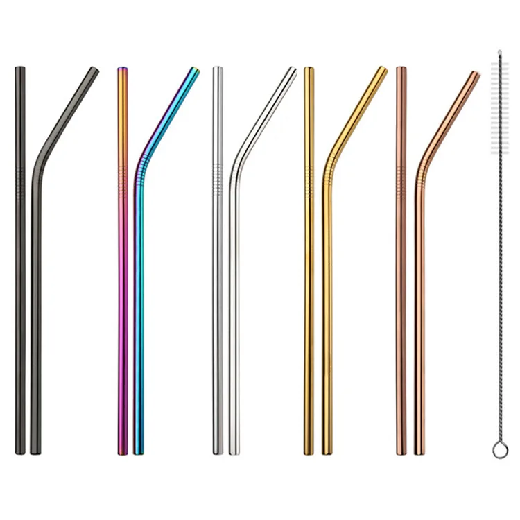 
Custom Metal Stainless Steel Juice Coffee Cup Straw 