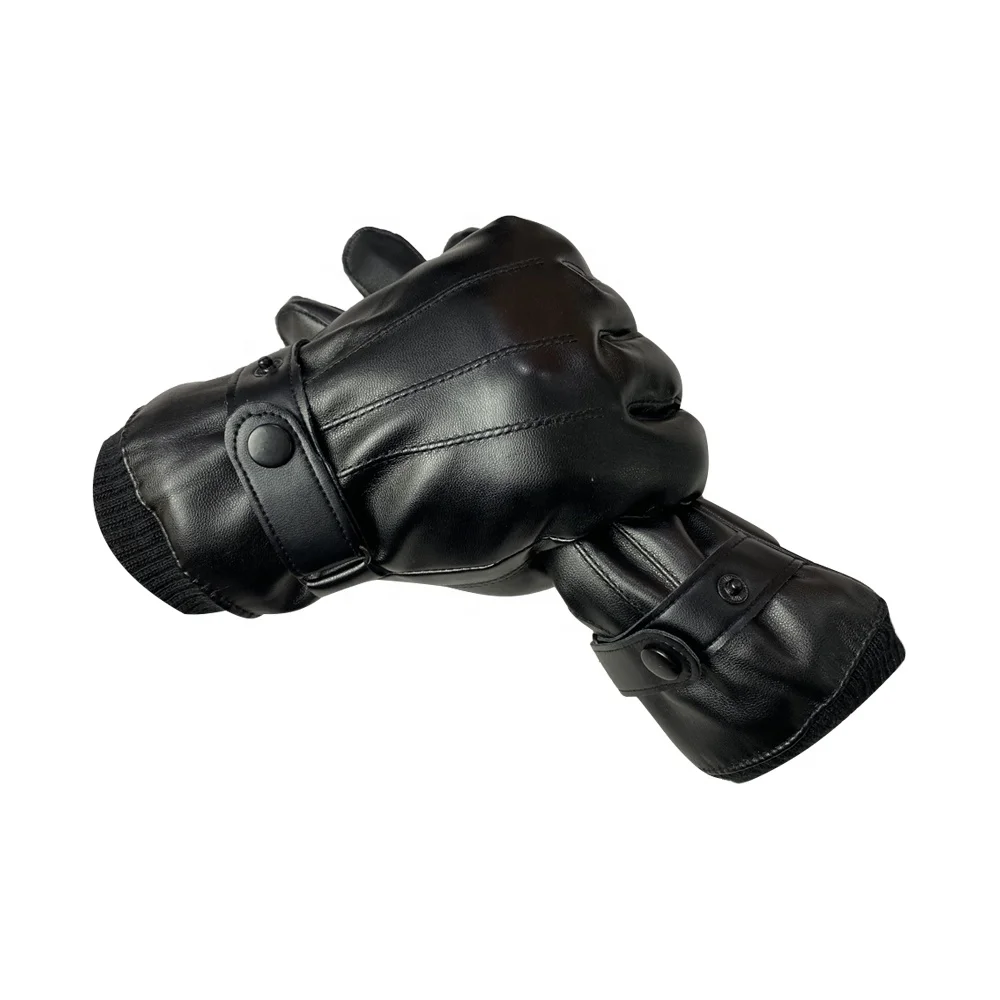 Winter Warm PU Leather Driving Gloves General Purpose Work Gloves for Winter
