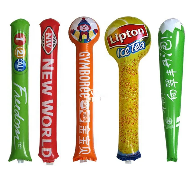 Inflatable Customize Printing Promotional PE Inflatable Cheering Stick/Thunder stick/ bang bang for football fan stick