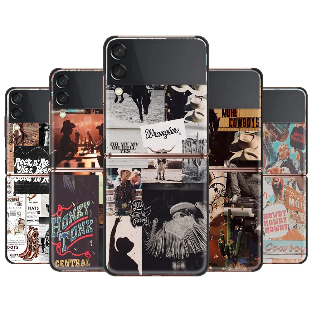 Ковбойский коллаж для мальчиков Western Cow, ZFlip 3, роскошный ударопрочный защитный чехол для мобильного телефона, чехол для Samsung Galaxy Z Flip3