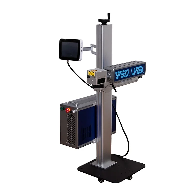 Online Flying Fiber Laser Machine Fast Speed Expired Date Laser Machine for Water Bottle Glass Plastic Bottle Batch Coding