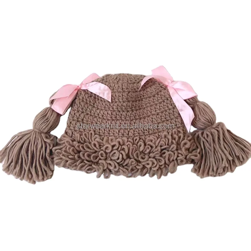 Handmade kids Knitted Braid Hat Mea Culpa Beanies Funny Hat Baby Yarn knitted Hats for 2 to 8 Children Girls