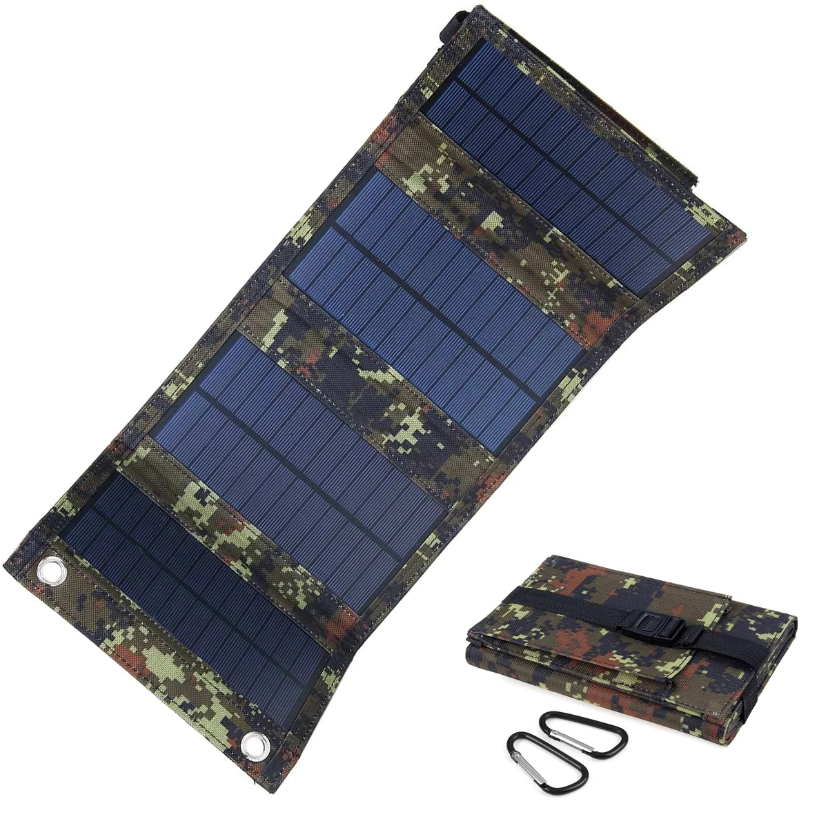 10W Portable Foldable Solar Panel bag  Solar Charger Outdoor USB Power Bank Earbuds Fans etc for charging phones and clippers