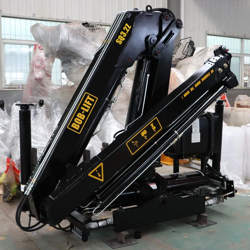 3 Ton High-Capacity Truck Mounted Crane Folding Knuckle with hydraulic winch