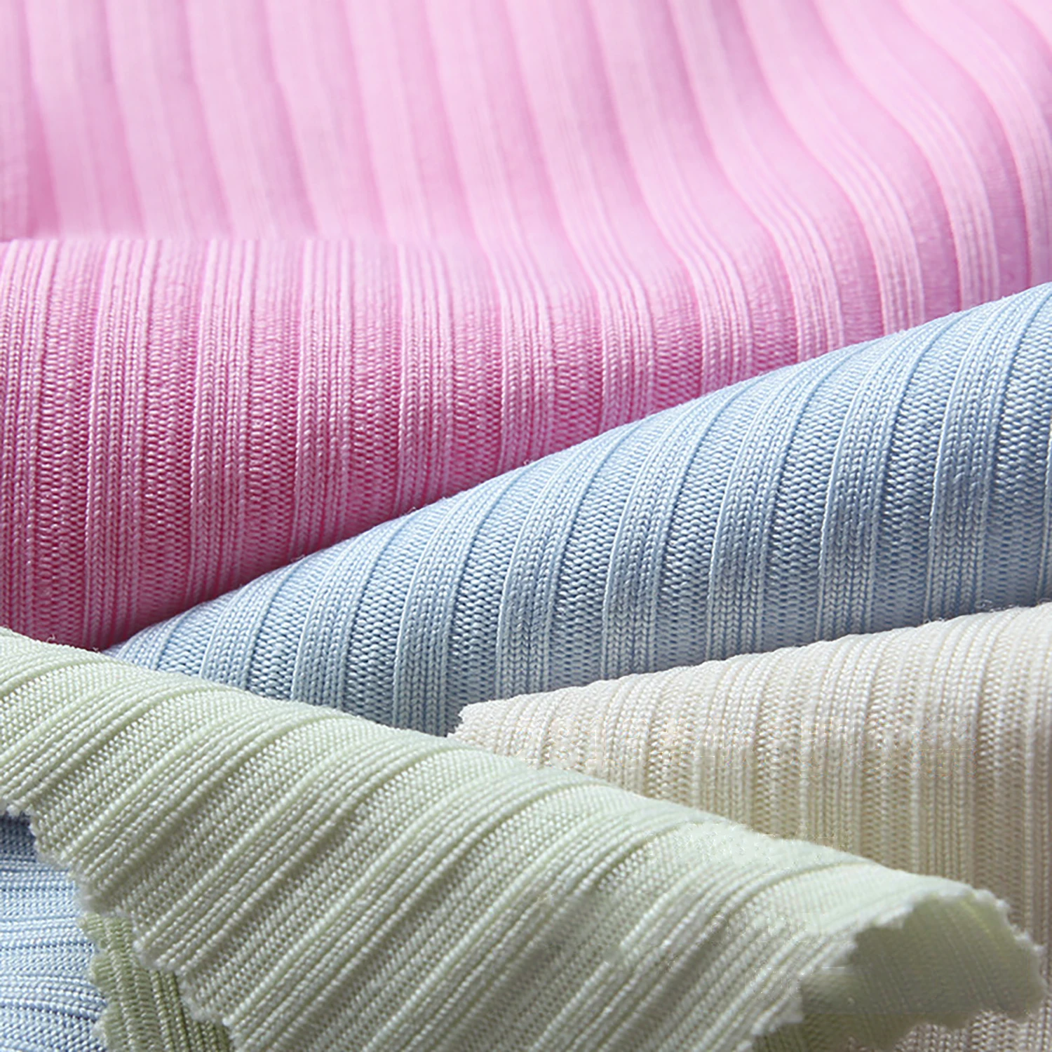 100% Polyester Rib Knit fabric Stretch knitting recycled fabric digital printing custom print for Dress and Garment