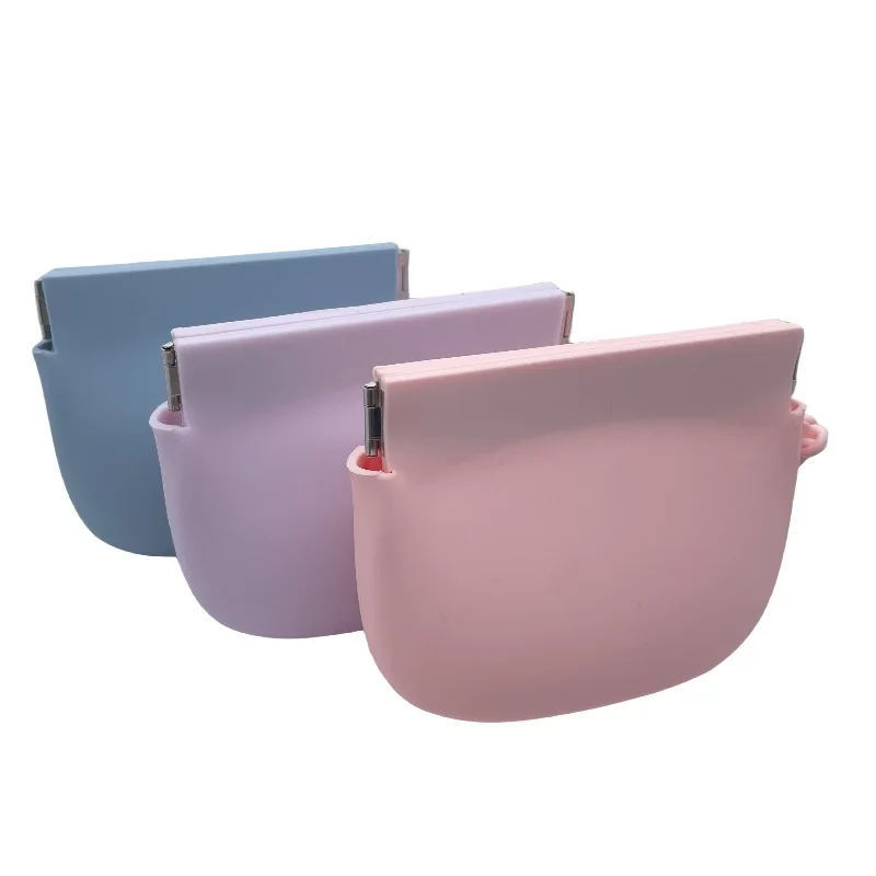 Custom Silicone Pocket Cosmetic Bag Squeeze Makeup Bag with Lanyard Waterproof No Zipper Self-Closing Coin Bags