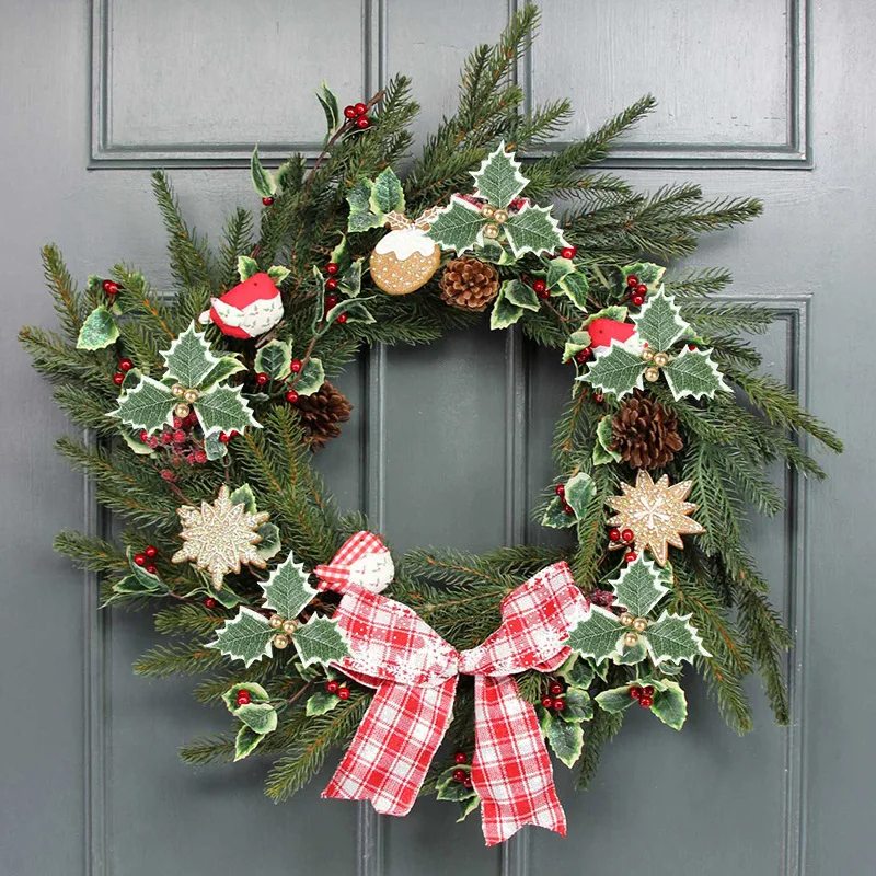 Professional Home Decoration DIY Artificial Small Red Christmas Fruit with Green Leaves for New Year Floral Displays