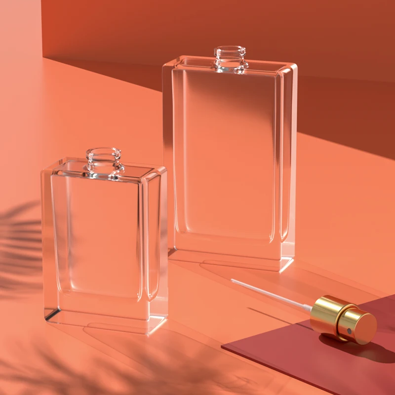 Wholesale premium perfume glass bottle perfume 50ml 60ml with aluminum spray cover