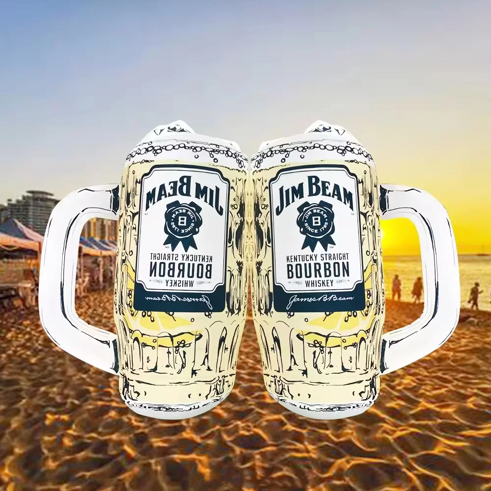 New design printing technology led light inflatable realistic beer cups bottle model for promotion