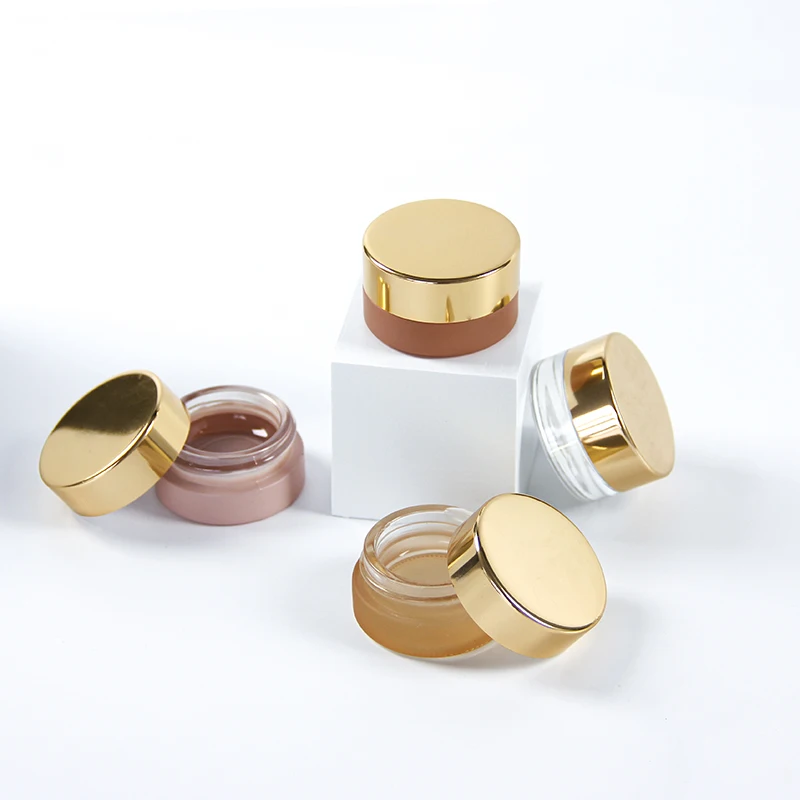 Clear Cosmetics Jar Eye Cream Container Aluminum Screw Cap Packing Lip Butter Glass Luxury Mini 3ml 5ml 10ml 3g 5g 10g Keyo