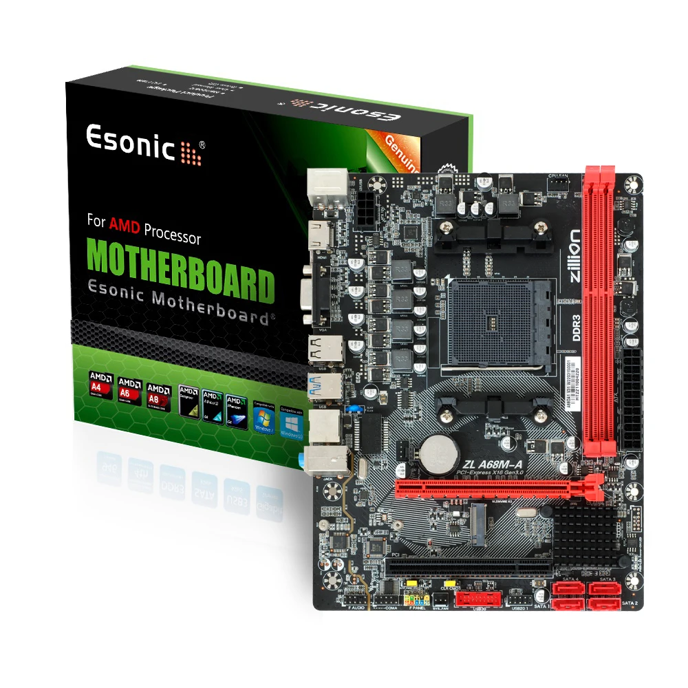Esonic Brand FM2+ A88 A68 Motherboard  DIMM M.2 SSD A10 A8 A6 A4 motherboards