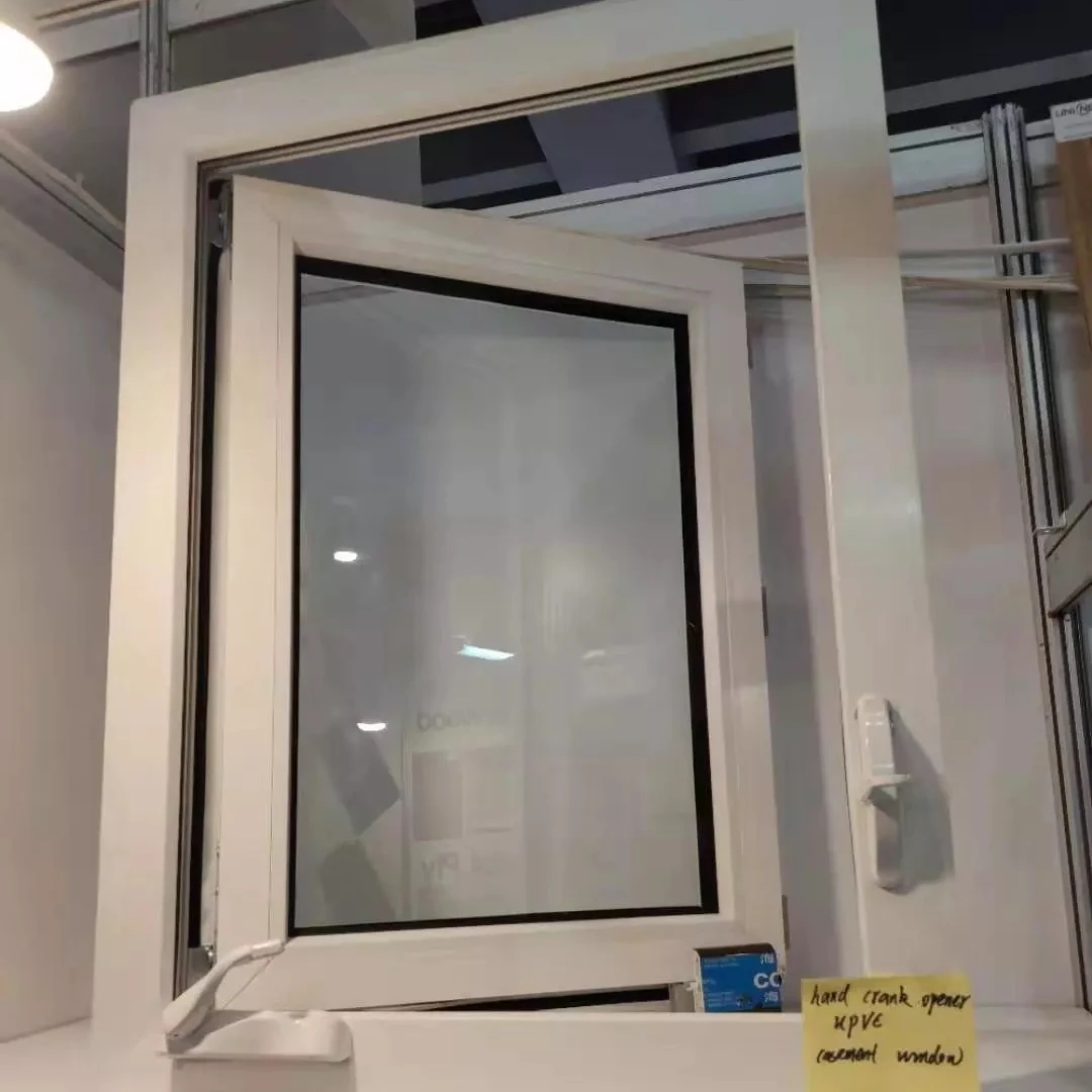 New design UPVC/PVC casement windows Crank Open Casement Windows with Handle Crank Opener