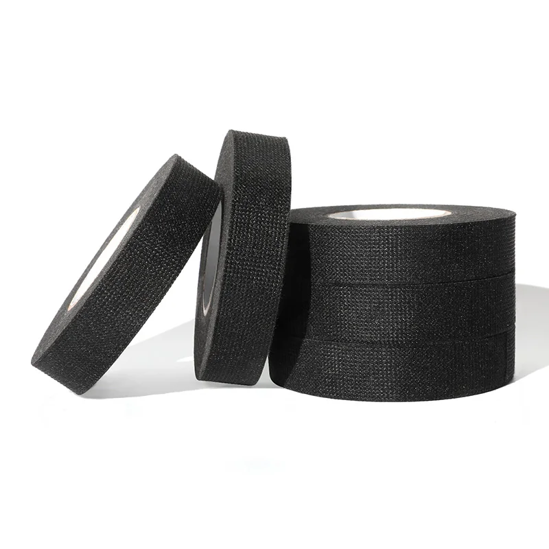 Automotive Black Adhesive Black Wire Cloth Coated Fiber Fleece Fabric Wire Harness Tape