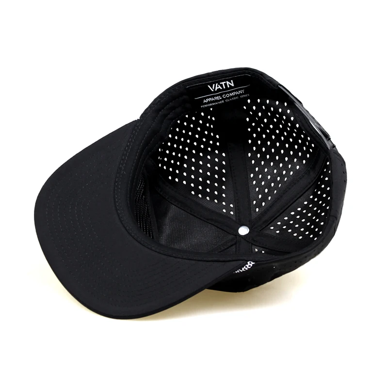 Custom 5 Panel High Quality Curved Brim 3D Embroidered Logo Sport Golf Baseball Cap,Waterproof Laser Cut Hole Perforated Dad Hat