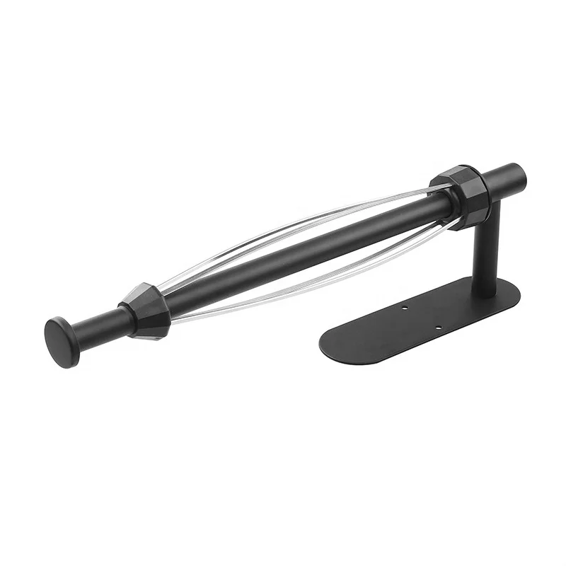 New Single Hand Operable Wall Mount Paper towel roll holders stainless steel black toilet roll holder with damping mechanism