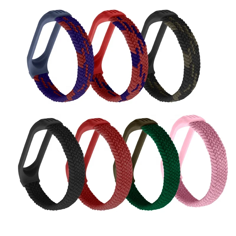 
2021 nato nylon striped watch strap mi band 5 strap for xiaomi mi band 4 strap with smart watch band 