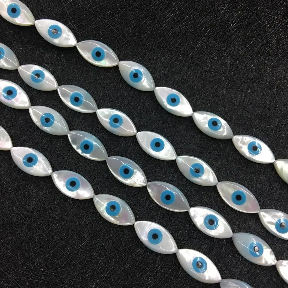 Turkey eye Evil  turquoise loose gemstone bead white shell for DIY jewelry