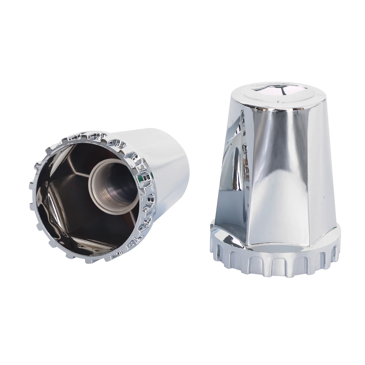 Ninetin Truxpro Flag Chrome ABS Hubcaps Complete Axle Covers Kit with 30 Pieces 33mm Thread On Lug Nut Covers for Semi Trucks