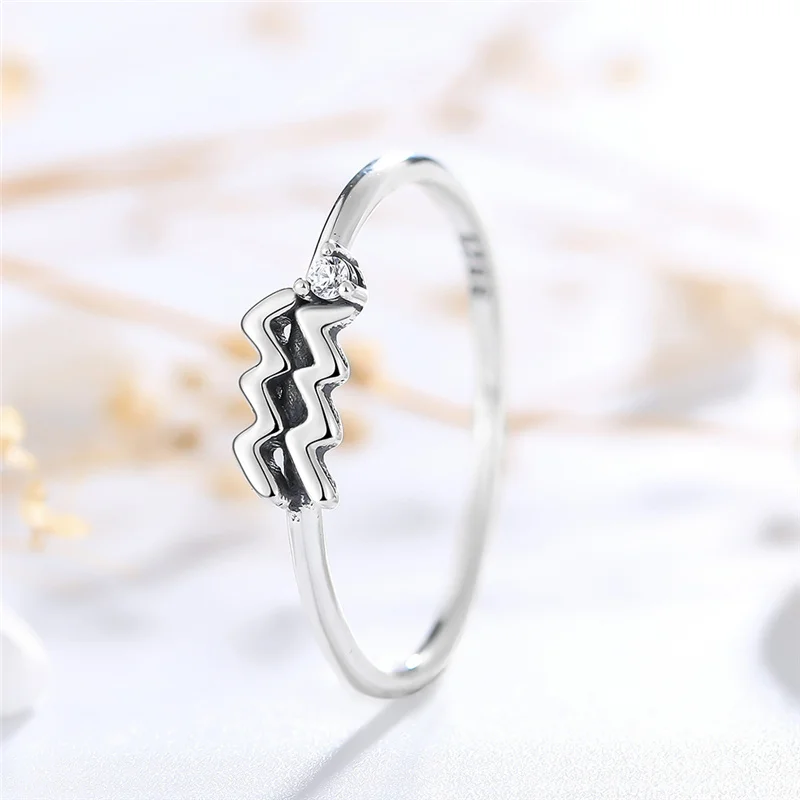  ATHENAA Fashion Simple Jewelry 925 Sterling Silver Zodiac Sign Ring for