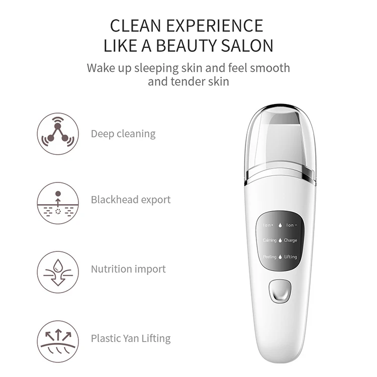 Face Skin Scrubber USB Rechargeable Facial Cleaner Vibration Blackhead Removal Exfoliating Pore Cleaner ultrasonic Skin Scrubber