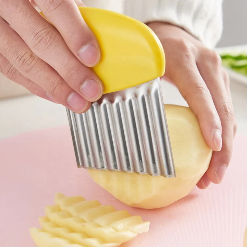 Factory direct household kitchen gadgets fruit vegetable cutter stainless steel knife potato cutting machine