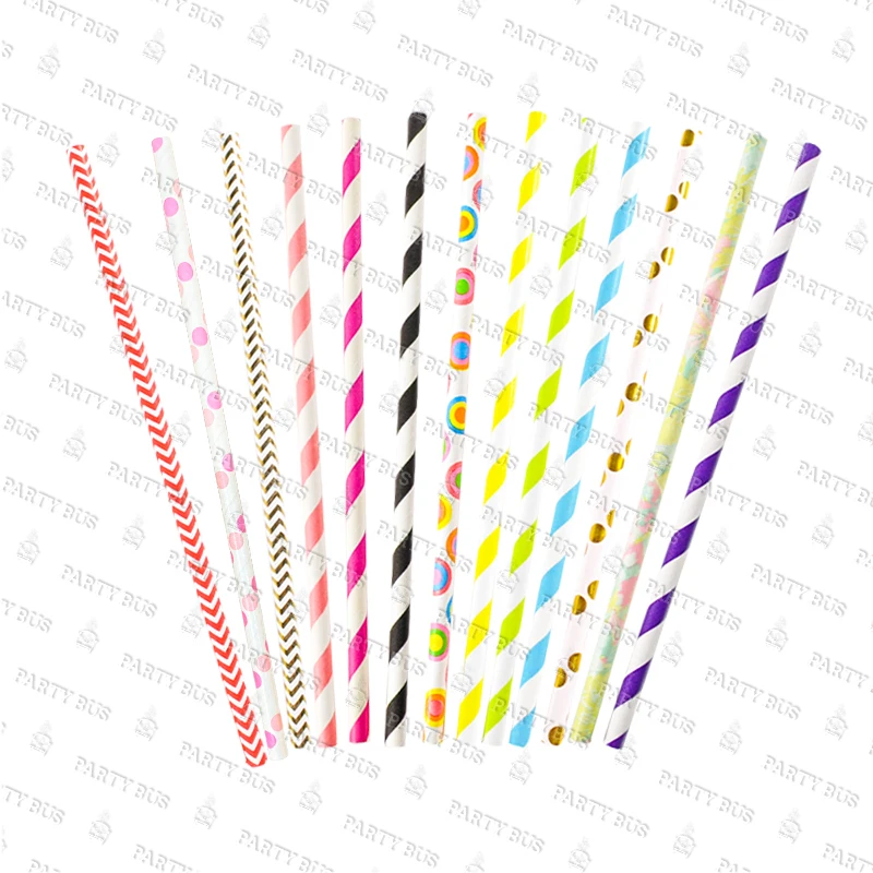 
High Quality Disposable Eco Friendly Paper Straws Multicolor Drinking Straws Rolls 6MM*197MM On Stock 