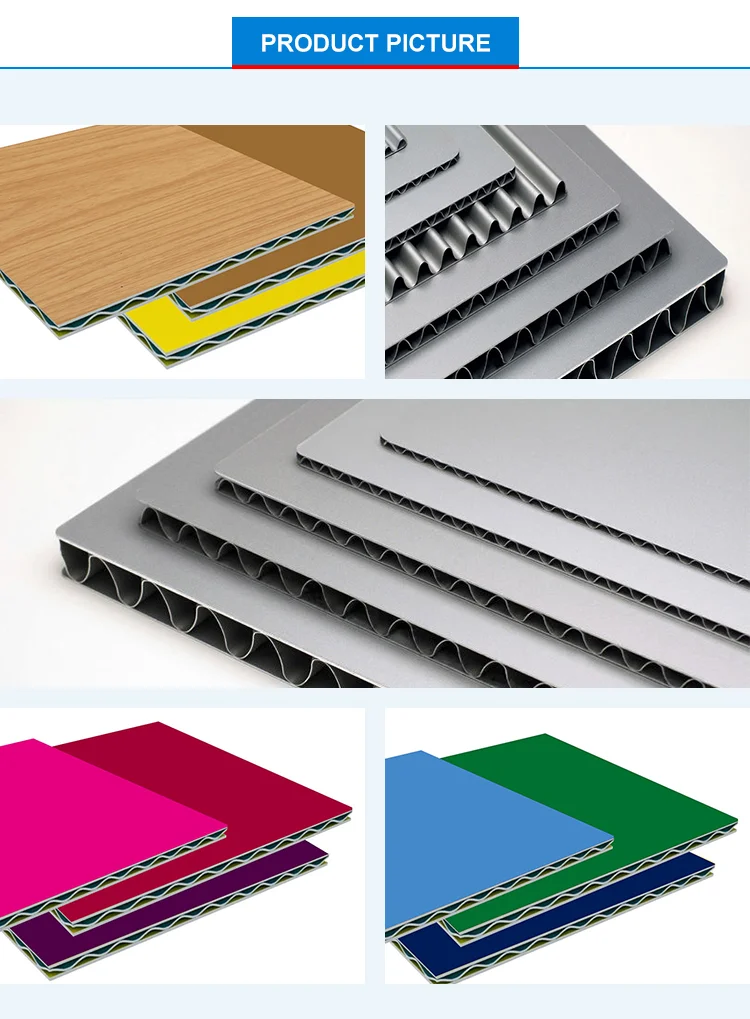 Custom 2m width aluminum corrugated core composite panel