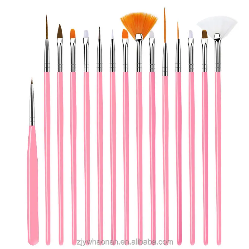 Nail Supplies 15Pcs Liner Drawing Pen Set  Nail Art Brush Set Acrylic Brush UV Gel Painting Nail Art Nylon Hair Brush set