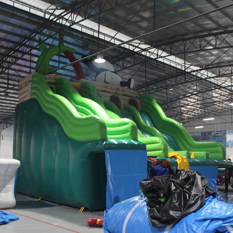 Four channel panda  inflatable water slides  inflatable commercial water park aqua park equipment giant inflatable water park
