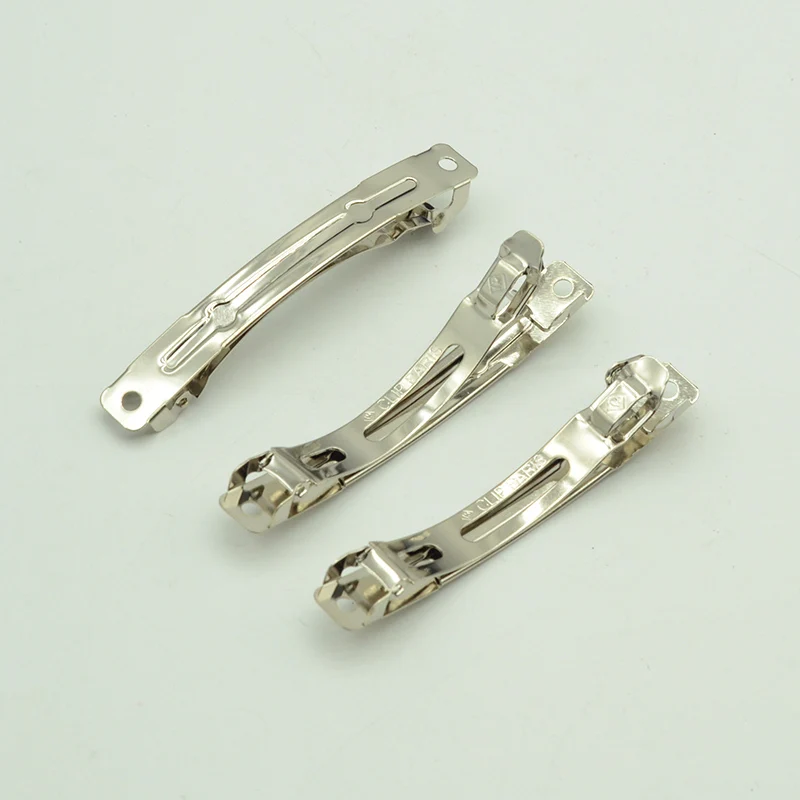 7cm Wide Two Parts Curled Edges Metal French Barrettes Clip Paris  Automatic Hairpins for DIY Kids Girls Hair Accessories