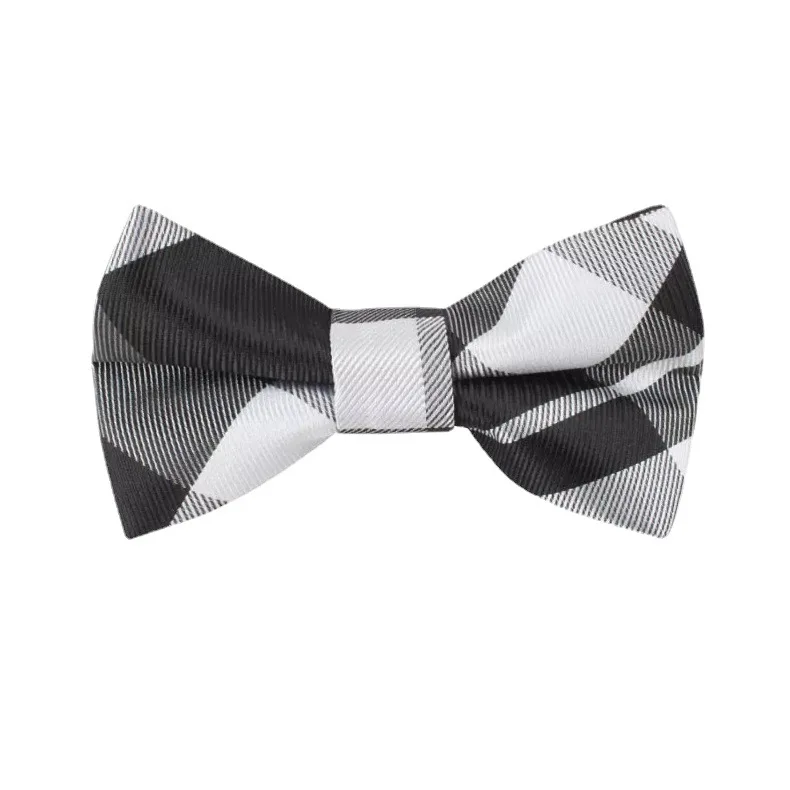 Pattern Men Pre Tied Satin Gift Ribbon Silk Bow Ties With Elastic Loop Wholesale Wedding Custom Bow Tie Clip Many Colors Choose