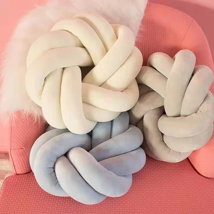 Simple Design Home Flannel Sofa Bed Pillow Cushion Lazy Sofa Pillow Cushions Knot Ball Pillow