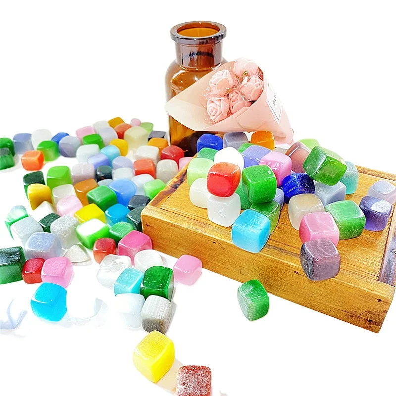 
Popular Wholesale Hot Sale Natural Cat Eye Stone Square Ornaments For Gifts LSY 